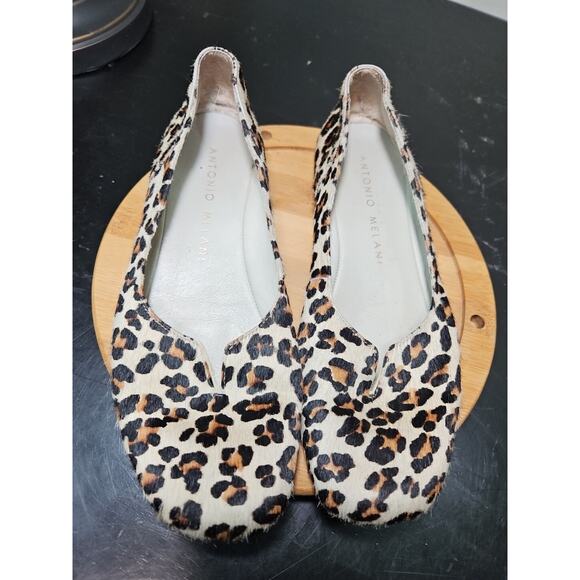 ANTONIO MELANI Shoes - Antonio Melani "SPLENDID" Cheetah‎ Print Textured Leather Ballet Flats W/7 *EUC